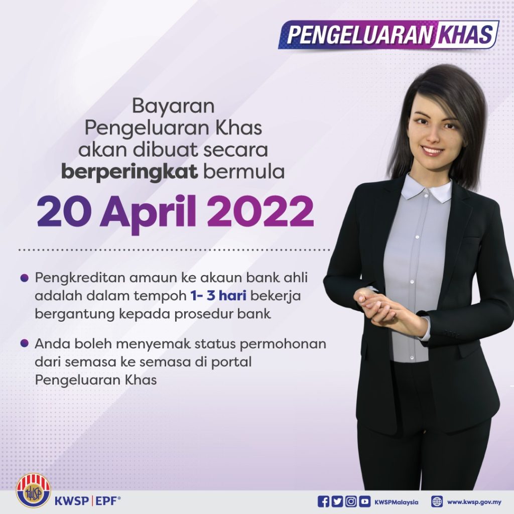 RM10,000 dikredit ke akaun pemohon dalam tempoh 1-3 hari bekerja bergantung pada bank