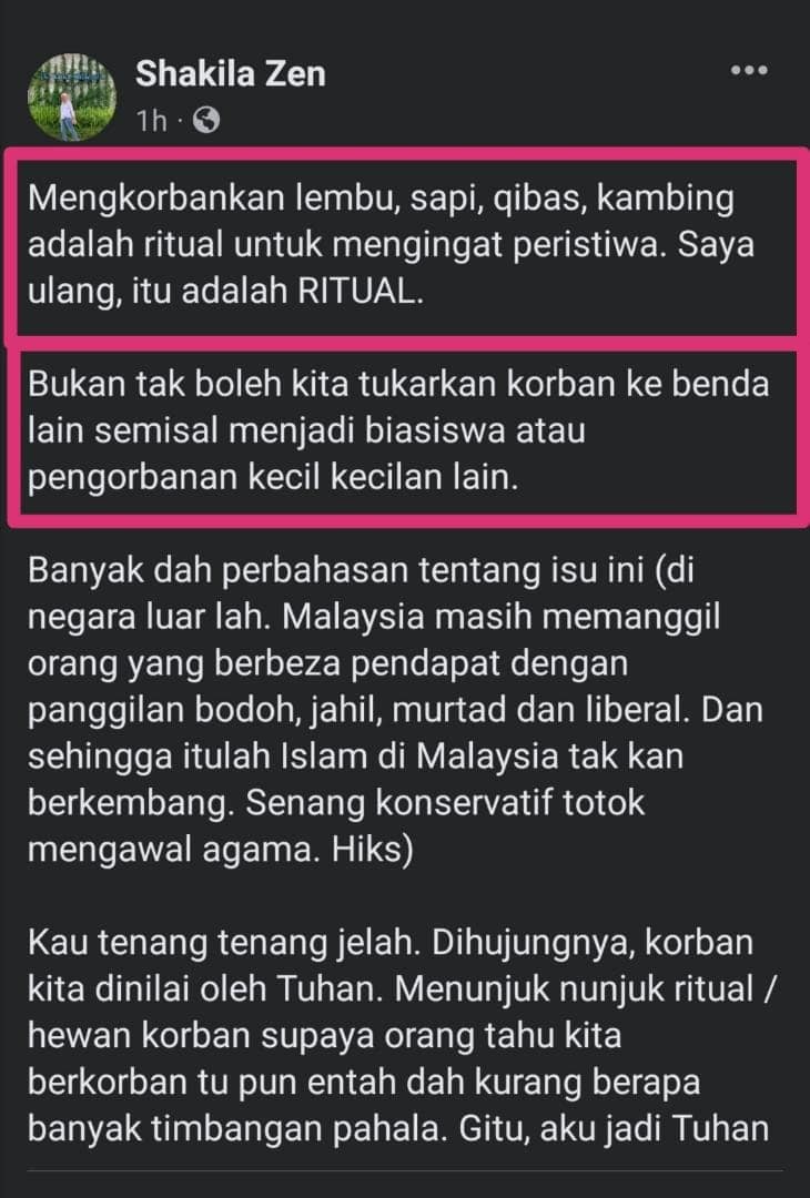 Tidak perlu tukar ibadah korban kepada biasiswa, Islam masih ada wakaf, zakat dan sedekah
