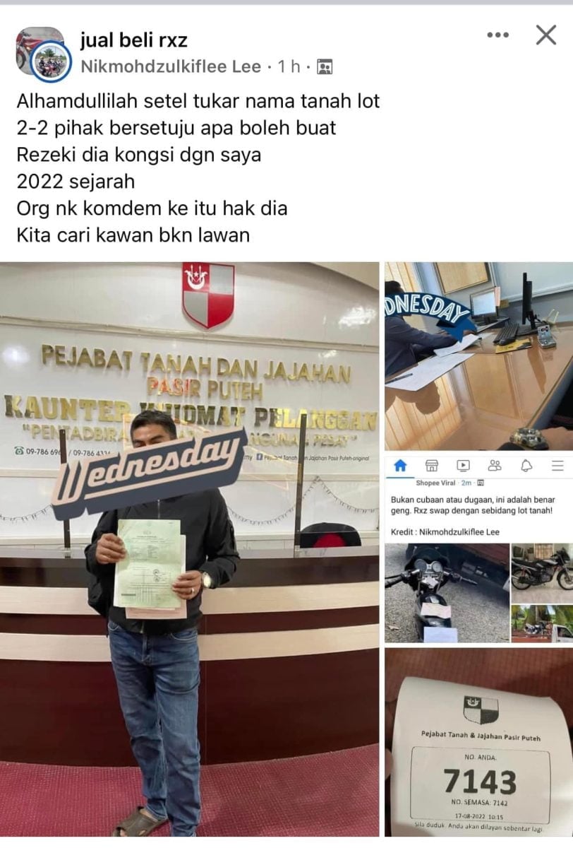Ramai terkejut, tindakan pemuda ini sanggup 'swab' tanah lot dengan motosikal RX-Z